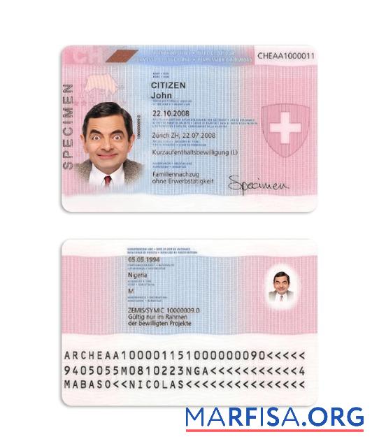 Printable Switzerland residence permit download for verification
